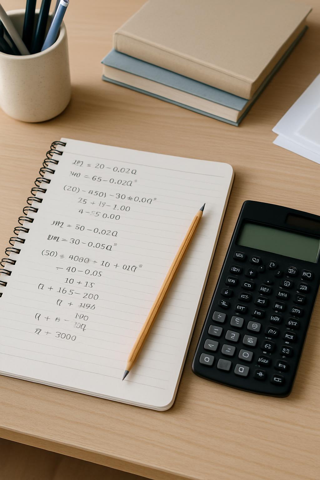 Een vletpen en calculators op een schrift met logaritmes.